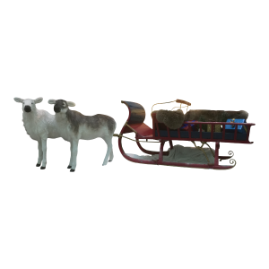 Schlitten inkl. Geschenken und Rentiergespann 1